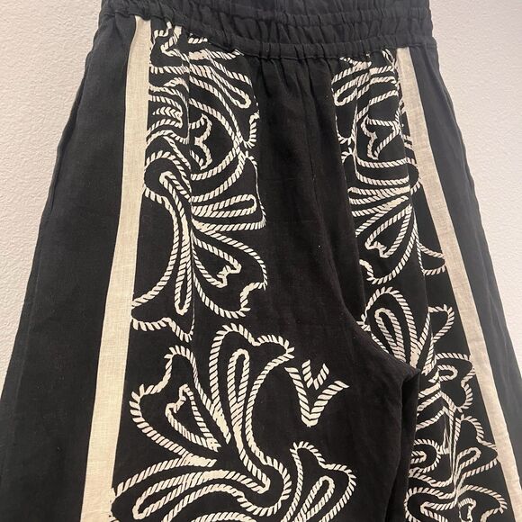 Women's ANTHROPOLOGIE Black Linen Blend Somerset Wide Leg Crop Pants Size Medium - Picture 5 of 11